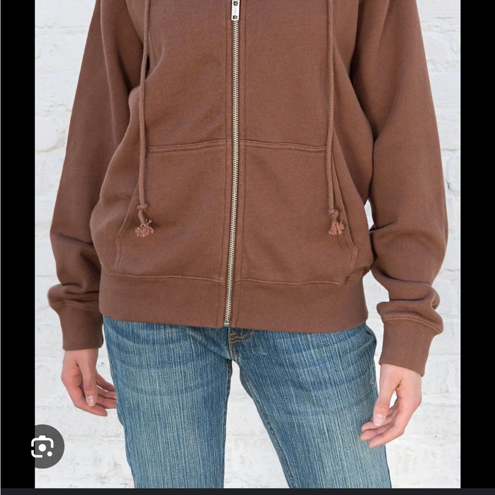 Brandy Melville Brown Fleece Hoodie Jacket